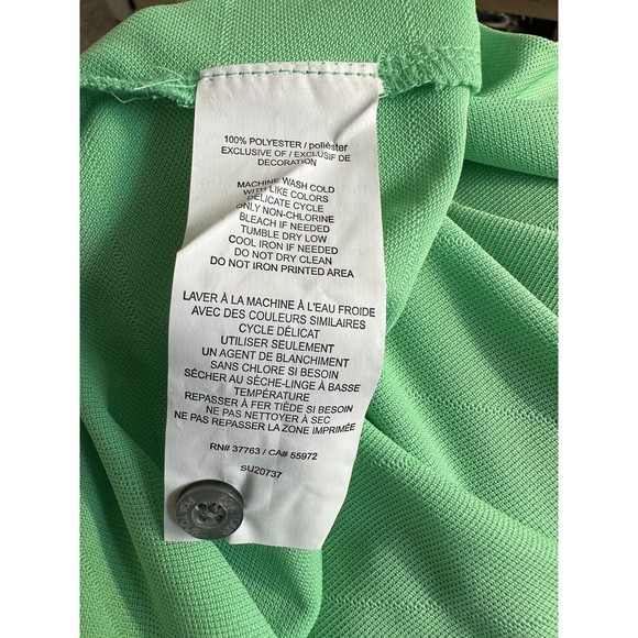 NWT PGA Tour Golf Polo Shirt Men Spring Green Moisture Wicking Stretch Size L - Picture 8 of 10